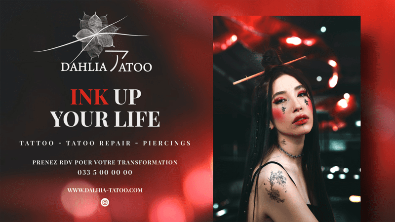 Bannière, logo Dalhia Tatoo By VANCKH